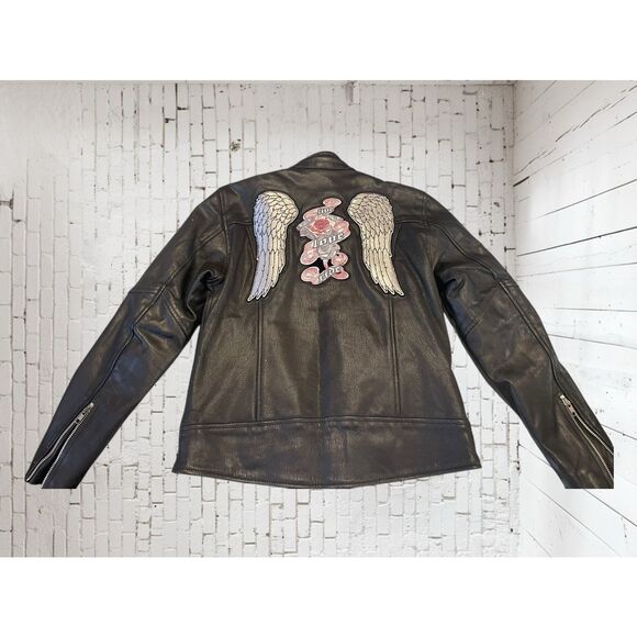 Mossi Genuine Leather Moto Bomber Jacket Sz. 10 - Picture 1 of 12